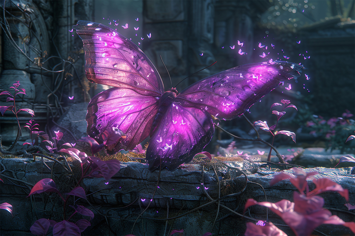 la-mariposa-purpura-brillante-en-3d